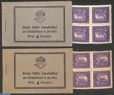 Sweden 1921 Definitives 2 Booklets With 20 Stamps, Mint NH, Stamp Booklets - Unused Stamps
