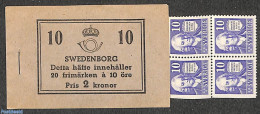 Sweden 1938 Emanuel Swedenborg, Booklet With 20 B/D Perf. Stamps, Mint NH, Stamp Booklets - Unused Stamps