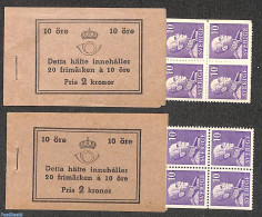 Sweden 1939 Definitives, 2 Booklets (B/D Perf. Left & Right), Mint NH, Stamp Booklets - Neufs