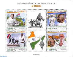 Guinea, Republic 2022 Independence Of India 4v M/s, Mint NH, History - Gandhi - Mahatma Gandhi