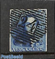 Belgium 1849 20c Blue, Used, Used Stamps - Gebraucht