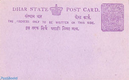 India 1898 Dhar, Postcard 1/4A, Unused Postal Stationary - Lettres & Documents