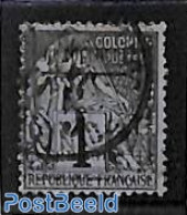 Guadeloupe 1889 5c On 1c, Used, Used Stamps - Oblitérés