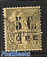 Guadeloupe 1890 5c On 1fr, Used, Used Stamps - Used Stamps
