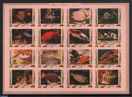 Umm Al-Quwain 1972 Tropical Fish 16 M/s, Imperforated, Mint NH, Nature - Fish - Poissons