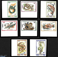 Congo Republic 1971 Reptiles 8v, Imperforated, Mint NH, Nature - Crocodiles - Reptiles - Snakes - Sonstige & Ohne Zuordnung