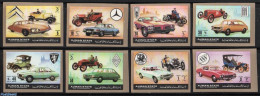 Ajman 1972 Automobiles 8v, Imperforated, Mint NH, Transport - Automobiles - Cars