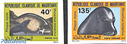 Mauritania 1973 Sea Mammals 2v, Imperforated, Mint NH, Nature - Sea Mammals - Other & Unclassified