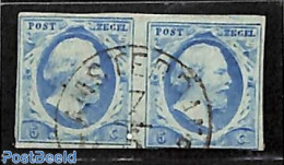 Netherlands 1852 Pair 5c, AMSTERDAM-C, Used Stamps - Oblitérés