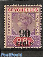Seychelles 1893 90c On 96c, Stamp Out Of Set, Unused (hinged) - Other & Unclassified