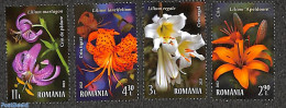 Romania 2023 Lilies 4v, Mint NH, Nature - Flowers & Plants - Unused Stamps