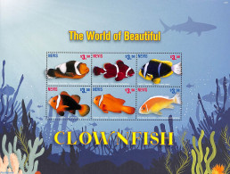 Nevis 2022 Clownfish 6v M/s, Mint NH, Nature - Fish - Poissons