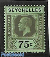 Seychelles 1921 75c, WM Script-CA, Stamp Out Of Set, Unused (hinged) - Other & Unclassified