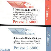 Italy 1995 Definitives 2 Booklets, Mint NH, Stamp Booklets - Autres & Non Classés