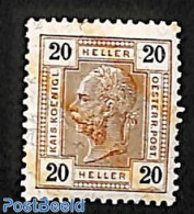 Austria 1904 20h, Perf. 13:12.5, With Lack Bars, Stamp Out Of Set, Unused (hinged) - Neufs