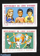 Ivory Coast 1971 Anti Racism 2v, Imperforated, Mint NH, History - Anti Racism - Ongebruikt