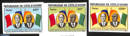 Ivory Coast 1978 Visit Of Giscard D'Estaing 3v, Imperforated, Mint NH, History - French Presidents - Politicians - Ongebruikt