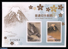 Japan 2015 Definitives S/s, Imperforated, Mint NH, Nature - Sport - Birds - Birds Of Prey - Mountains & Mountain Climb.. - Unused Stamps