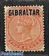Gibraltar 1886 4d, Stamp Out Of Set, Unused (hinged) - Gibraltar