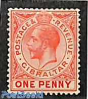 Gibraltar 1912 1d, WM Mult.Crown-CA, Stamp Out Of Set, Mint NH - Gibraltar