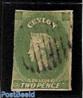 Sri Lanka (Ceylon) 1857 2d Green, Used, Used Stamps - Sri Lanka (Ceylon) (1948-...)