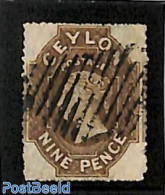 Sri Lanka (Ceylon) 1861 9d, WM Star, Used, Used Stamps - Sri Lanka (Ceylon) (1948-...)
