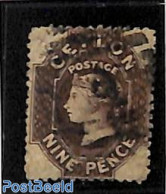 Sri Lanka (Ceylon) 1863 9d, WM Crown-CC, Used, Used Stamps - Sri Lanka (Ceylon) (1948-...)