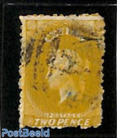 Sri Lanka (Ceylon) 1863 2d, Olive Yellow, WM Crown-CC, Used, Used Stamps - Sri Lanka (Ceylon) (1948-...)