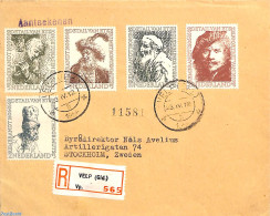 Netherlands 1956 Rembrandt 5v, Sent On First Day Of Issue, First Day Cover, Art - Rembrandt - Covers & Documents