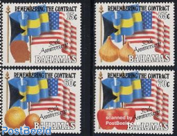 Bahamas 1993 Agraric Contract 4v, Unused (hinged), History - Nature - Various - Flags - Fruit - Agriculture - Fruits