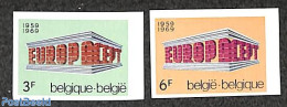 Belgium 1969 Europa 2v, Imperforated, Mint NH, History - Europa (cept) - Ongebruikt