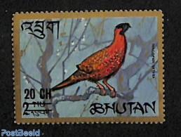 Bhutan 1970 20Ch On 2Nu, Stamp Out Of Set, Mint NH, Nature - Birds - Poultry - Bhutan