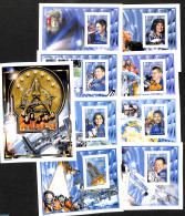 Guinea, Republic 2003 Space Shuttle Accident 9 S/s, Imperforated, Mint NH, Transport - Space Exploration - Other & Unclassified