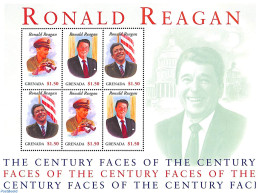 Grenada 2001 Ronald Reagan M/s, Mint NH, History - American Presidents - Other & Unclassified
