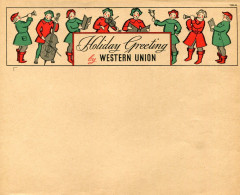 USA 1938 Telegramma Wester Union MUSIC Holiday Greetings Telegramm Telegram Telegramme - Musique