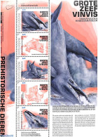 Netherlands - Personal Stamps TNT/PNL 2024 Preh. Animals, Grote Zeef Vinvis 5v M/s, Mint NH, Nature - Fish - Prehistor.. - Poissons