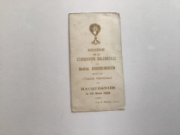 Ancien Faire-part De Communion (1936) Hacquegnies Denise BOUDRENGHIEN - Communion