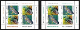ROMANIA 2024 - Europa CEPT - Underwater Fauna & Flora - FISH - S/S - Block Of 4 Stamps (2 Sets) Type 1+ 2  MNH** - 2024