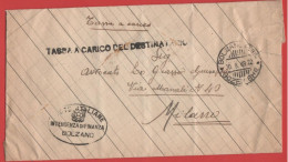 ITALIA - Storia Postale Repubblica - 1949 - 20 Segnatasse Sul Retro - Lettera Con Carta Riciclata E Con Tassa A Carico D - 1946-60: Marcophilie