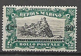 SAN MARINO 1924  PRO COMBATTENTI SOPRASTAMPATA SASS. 104 MLH VF - Unused Stamps