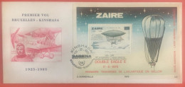 Zaire Belgisch Congo Belge COB BL59 Sur Enveloppe FDC 1985 SABENA - 1980-1989