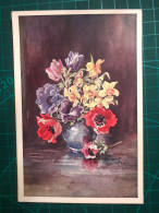 CARTE À COLLECTION, FLEURS, ART : Belle Peinture D'un Vase Avec Des Fleurs Aux Couleurs Pastel. Nature Morte - Fleurs