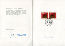 "BUNDESREPUBLIK DEUTSCHLAND" 1979, Minister-Klappkarte Mit Ausgabe "Tag Der Briefmarke" (L2198) - Covers & Documents