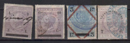 ITALY. 4 FISCAL TAX REVENUE STAMPS  1860s USED - Fiscaux
