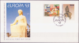 Europa CEPT 1993 Chypre - Cyprus - Zypern FDC Y&T N°804 à 805 - Michel N°803 à 804 - 1993