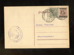 "WUERTTEMBERG" 1919, Dienst-Aufbrauchspostkarte Mi. DP 50 Mit Zusatzfrankatur, K1 "LANGENBURG" (L2209) - Entiers Postaux