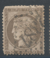 Lot N°83536   Variété/n°56, Oblitéré GC 2387 MONACO(87), Indice 19, Fond Ligné Horizontal - 1871-1875 Cérès