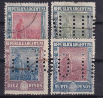ARGENTINA 1912-13 - Canceled - Sc# 201-204 - Gebruikt