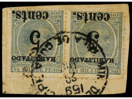 CUBA: OCUPACION ESTADOS UNIDOS. PUERTO PRÍNCIPE. 5 Cts. S. 5 Mils. Verde SEGUNDA TIRADA (posiciones 1, 2) SOBRECARGA INV - Other & Unclassified
