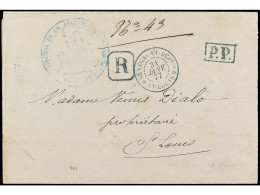 SENEGAL. 1877. ST. LOUIS. Envuelta Circulada En El Interior De La Ciudad Con Marca Del Tribunal De Instancia. Marcas P.P - Other & Unclassified